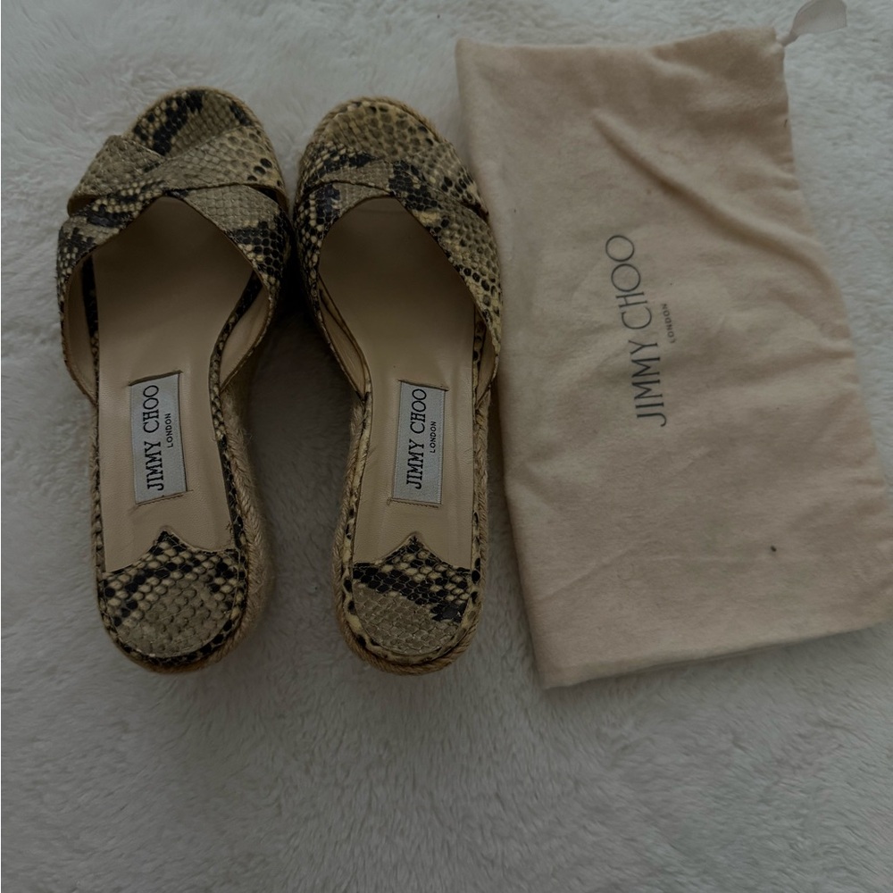 Jimmy Choo Tan Suede Mules